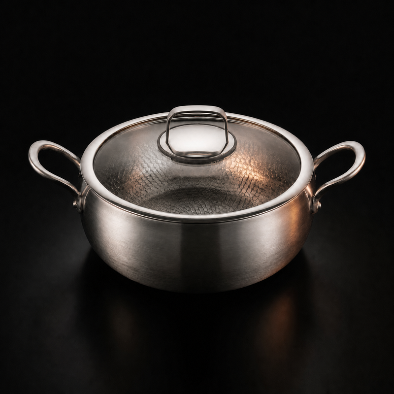 Hand-Hammered Deep Titanium Pot - image 2