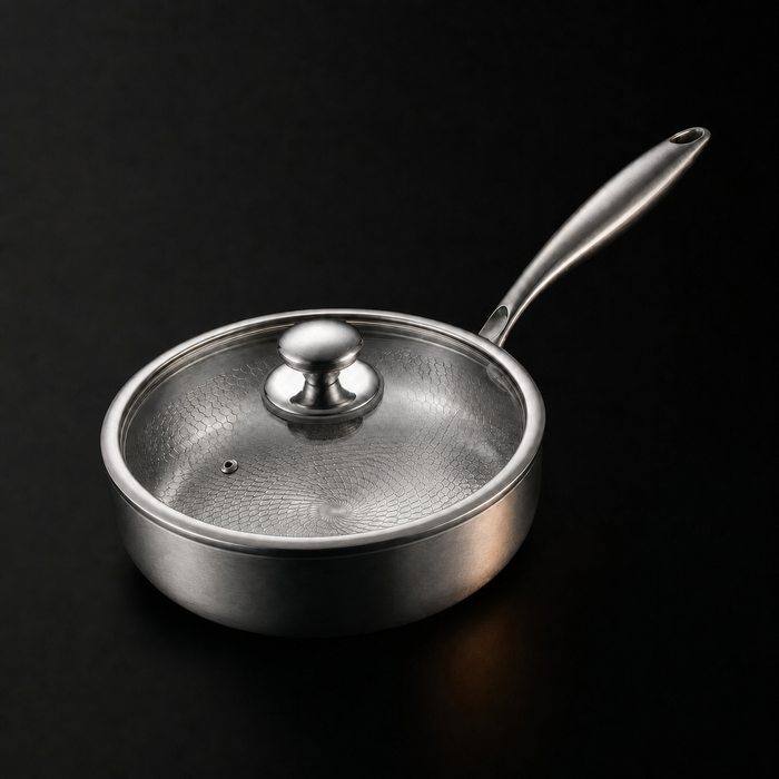 Hand-Hammered High-Wall Titanium Pan - image 3