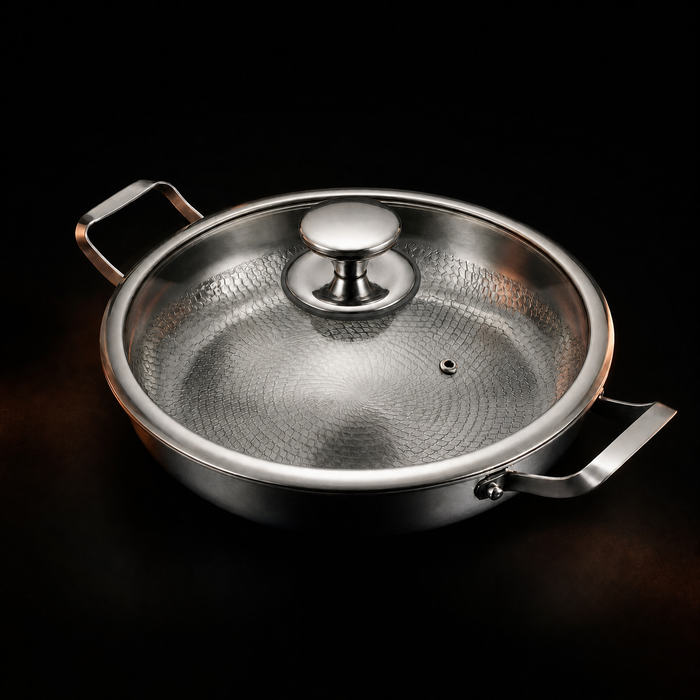 Hand-Hammered Titanium Pan with Two Handles - image 3