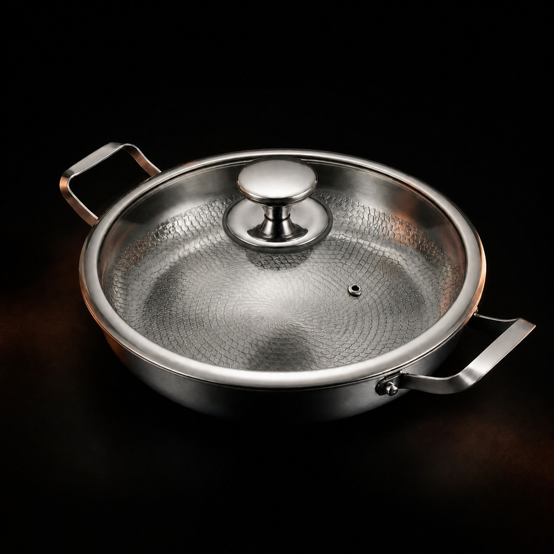 Hand-Hammered Titanium Pan with Two Handles - image 3